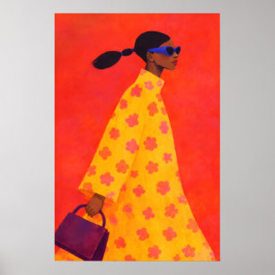 Bold Woman Poster, Colourful Modern Illustration Poster