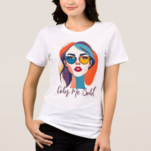 Bold Woman with Colourful Glasses Tri-Blend Shirt