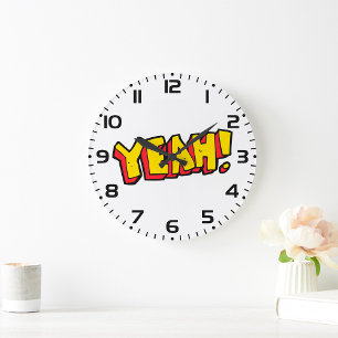 Bold Yeah  Large Clock