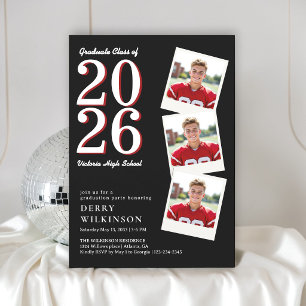 Bold Year 2026 Photo Grid Graduation Invitation