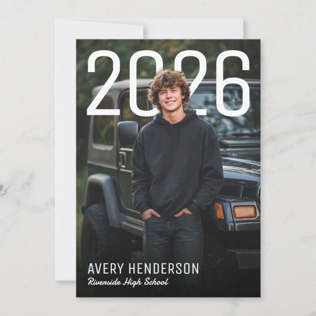 Bold Year Photo Graduation Announcement (Front)
