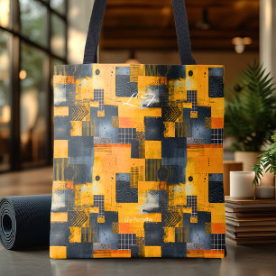 Bold Yellow Abstract Personalised Tote Bag