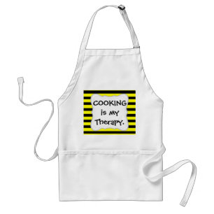 Bold Yellow and Black Bumble Bee Striped Pattern Standard Apron