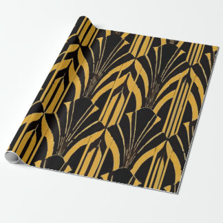 Bold Yellow and Black Modern Abstract Pattern Wrapping Paper