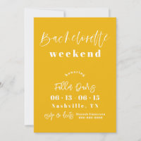 Bold Yellow and Hot Pink Bachelorette Invitation