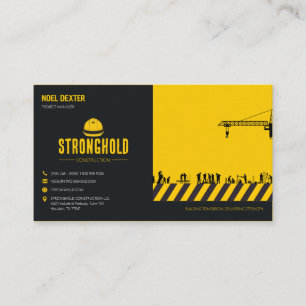Bold Yellow Black Construction Business Card