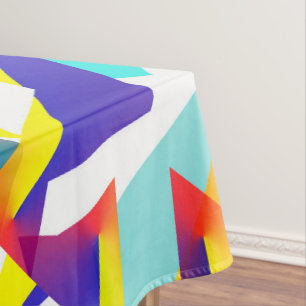 Bold Yellow Blue Red Abstract Art Tablecloth
