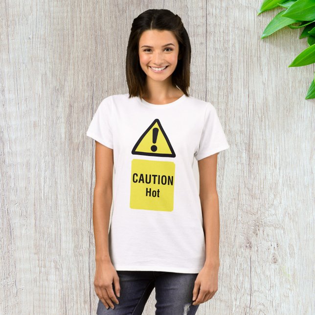Bold Yellow Caution Hot Sign Safety  T-Shirt (Creator Uploaded)