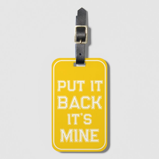 Bold Yellow Funny Luggage Tag (Front Vertical)