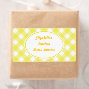Bold Yellow Gingham Kitchen Labels