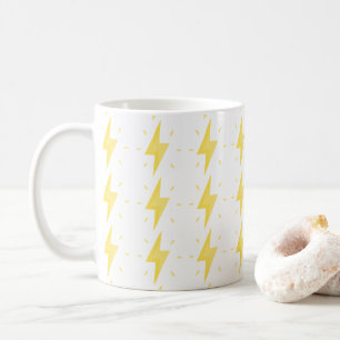 Bold Yellow Lightning Bolt Pattern Coffee Mug