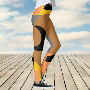 Bold Yellow Orange Colourful Abstract Leggings
