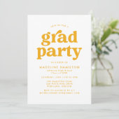 Bold Yellow Typography Graduation Party Invitation (Standing Front)