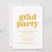 Bold Yellow Typography Graduation Party Invitation (Front)
