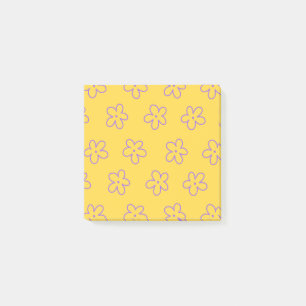 Bold Yellow Whimsical Flower Designs for Spring Post-it Notes