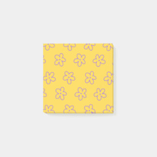 Bold Yellow Whimsical Flower Designs for Spring Post-it Notes