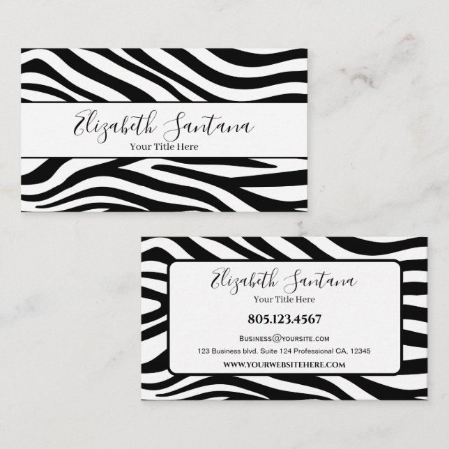 Bold Zebra Print Business Card (Front/Back)