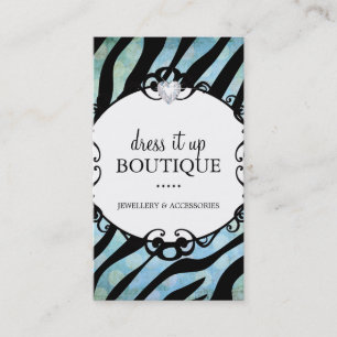 Bold Zebra Print Jewellery Designer Business Card