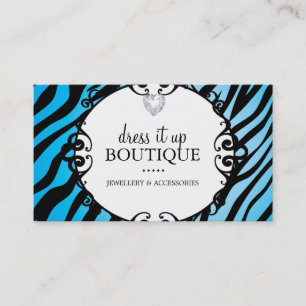 Bold Zebra Print Jewellery Designer Business Card
