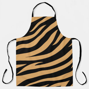 Bold Zebra Skin Animal Print Background Apron