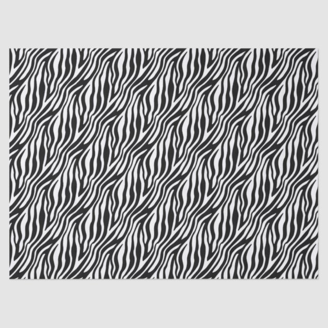 Bold Zebra Stripe Black & White  Tissue Paper (Front)