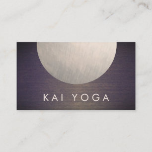 Bold Zen Circle Yoga and Meditation Teacher Wood Business Card