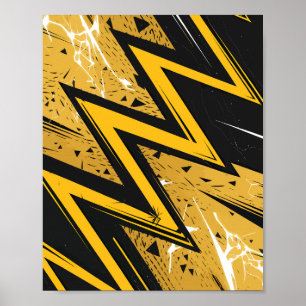 Bold Zigzag Abstract Design Poster