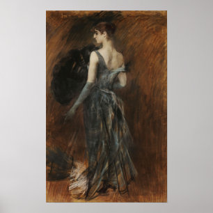 Boldini - Blond Lady In Evening Gown Poster