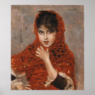 Boldini - Girl With Red Shawl Poster