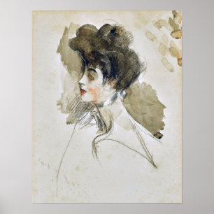 Boldini - Head Of A Woman Looking To The Left Poster