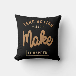 Boldly Take Action & Achieve Goals - Motivational Cushion
