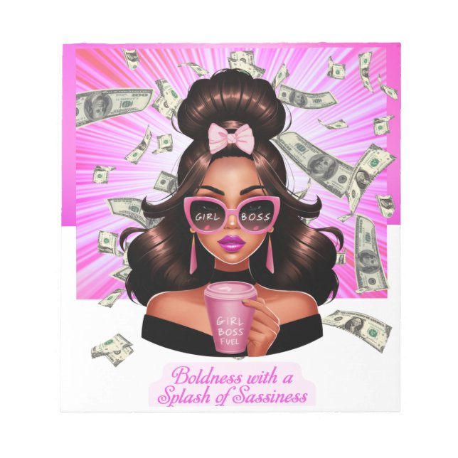 BOLDNESS WITH A SPLASH OF SASSINESS NOTEPAD (Front)