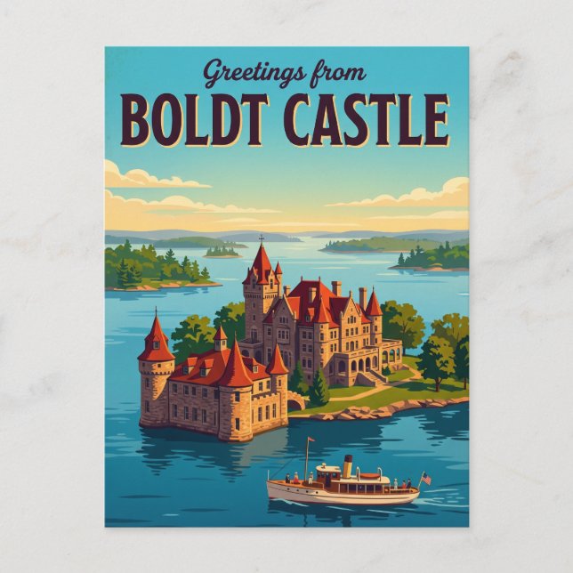 Boldt Castle USA Postcard (Front)