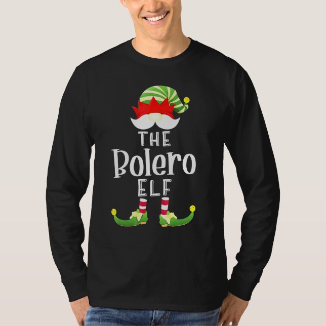 Bolero Elf Group Christmas Pajama Party T-Shirt (Front)