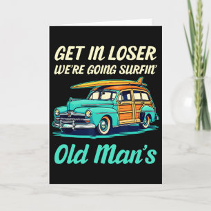 Bolinas Beach Surfer Men Women Surfboard Cool Vint Card