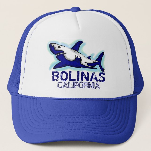 Bolinas California blue shark theme hat (Front)