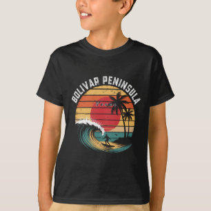 Bolivar Peninsula Texas Beach Surfing T-Shirt