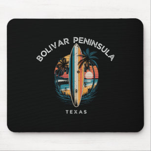 Bolivar Peninsula Texas Men Women Surfing Mouse Pad