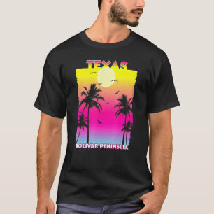 Bolivar Peninsula Texas Tx Summer Vintage Sunset T-Shirt