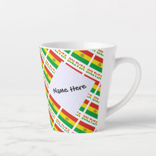 Bolivia and Bolivian Flag Tiled Personalised  Latte Mug