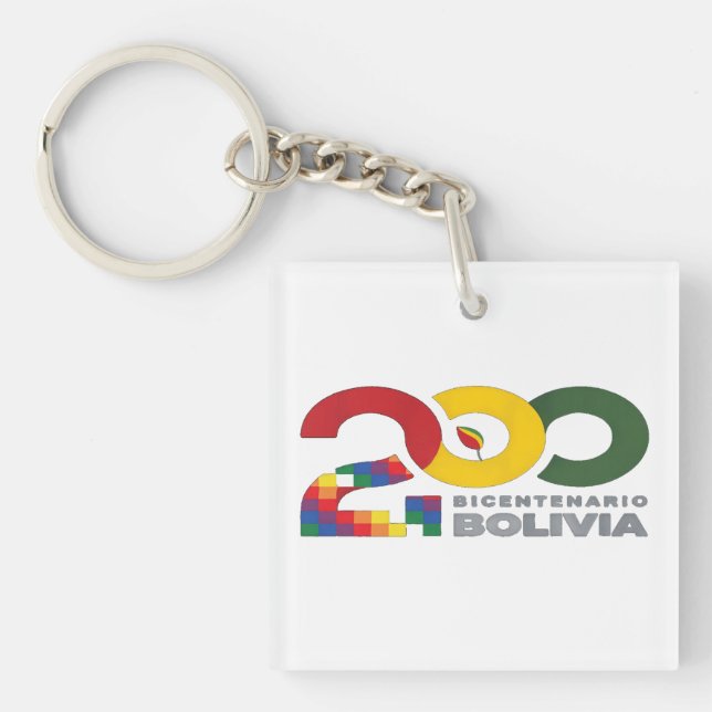 Bolivia bicentenario 200 años  key ring (Front)