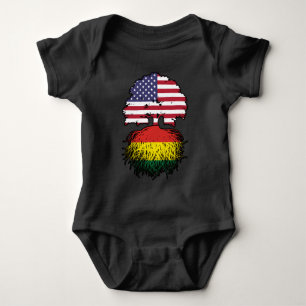 Bolivia Bolivian American USA Tree Roots Flag Baby Bodysuit