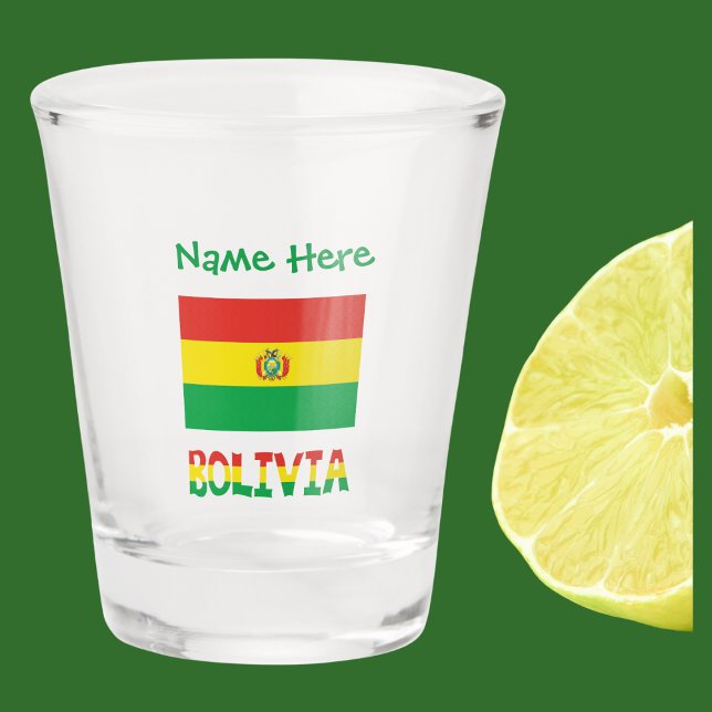 Bolivia Bolivian Flag Green Personalisation  Shot Glass (Creator Uploaded)