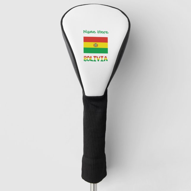 Bolivia Bolivian Flag Green Personalised  Golf Head Cover (Front)