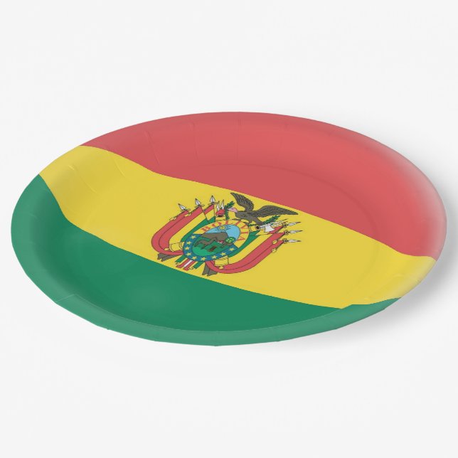 Bolivia Bolivian Flag Paper Plate (Angled)
