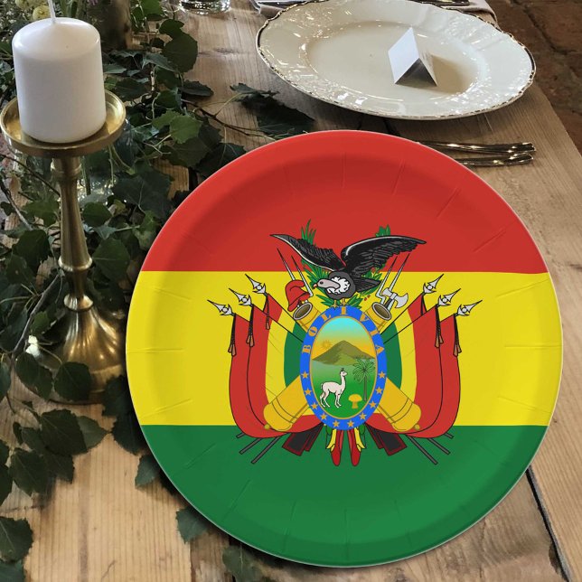 Bolivia, Bolivian Flag party, birthday /sport Paper Plate (Creator Uploaded)
