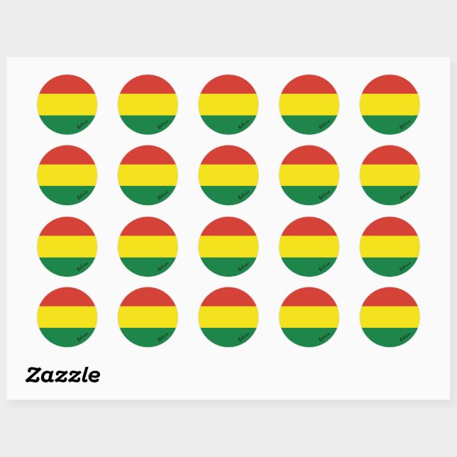 Bolivia & Bolivian flag patriots, holiday / sports Classic Round Sticker (Sheet)