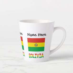Bolivia Bolivian Flag Personalised  Latte Mug