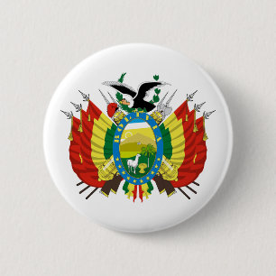 Bolivia country coat arms symbol emblem flag 6 cm round badge