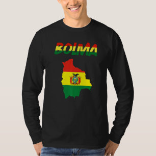 Bolivia Country Map Flag Bolivia Bolivian Flag Sou T-Shirt